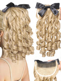Daiiibabyyy  High Ponytail Wig Female Retro Qipao Hairstyle Gold Powder Family Republic Of China Roman Curly Long Hair Ponytail