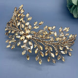 Daiiibabyyy  Champagne Bridal Headbands Head Jewelry Blue Crystal Wedding Hair Accessories Birthday Tiara Red Party Hairpiece for Woman