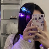 Daiiibabyyy  New Funny Light Bulb Hairpin Female Luminous Duckbill Hair Clip Dancing Party Led Headwear Glowing Light Bulb Hair Accessories