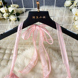 DAIIIBABYYY  -  Retro Ruffle chiffon halter off shoulder backless Dress asymmetrical Casual sweet High Waist evening Women Summer dresses