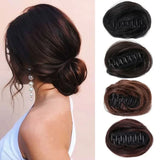DAIIIBABYYY  -  Synthetic Hair Bun Hair Claw Clip for Women Girls Ball Maker Head Bun Wigs Straight Clip Party Headwear Styling DIY Accessories