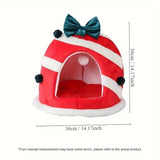 DAIIIBABYYY  -  Cats Bed Christmas Puppy for Winter Pet Supplies Warm Dog Mat Houses and Habitats Cushions Beds Accessories Christmas Decorates