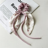 Daiiibabyyy  1PC Floral Scarf Scrunchies Set, Elegant Hair Accessories for Women, Chic Hair Ties for Daily and Party Wear