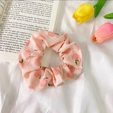 DAIIIBABYYY  -  Summer Chiffon Fruit Scrunchies Colorful Pink Green Large Hair Ties Ropes Sunny Cute Ponytail Holder For Young Girls Headwear
