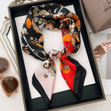 DAIIIBABYYY  -  New Silk Square Scarf Women Luxury Floral Print Kerchief Soft Satin Hairband Hands Bag Ribbon Foulard Hijab Neckerchief Headband