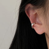 Daiiibabyyy  2Pcs Unique Fake Piercing Metal Ear Clips Neutral Style for Women and Men Asymmetry Round Earring Trendy Jewelry Gifts