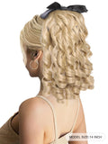 Daiiibabyyy  High Ponytail Wig Female Retro Qipao Hairstyle Gold Powder Family Republic Of China Roman Curly Long Hair Ponytail