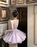 DAIIIBABYYY  -  Sweet Strapless Womens Dresses Sexy Spaghetti Strap Princess Birthday Party Mini Dress Elegant Ball Gown Short Vestidos Outfits