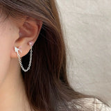 DAIIIBABYYY  -  Sweet Cool INS Pink Color Rhinestone Crystal Geometry Stud Earrings Set Women Korean Fashion Kpop Tassel Earring Jewelry