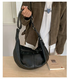 Daiiibabyyy  Trendy Pu Leather Women Hobo Bag 2026 Y2k Aesthetic Simple All Match Crossbody Bags Vintage Streetwear Casual Shoulder Handbags