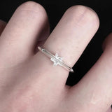 Daiiibabyyy  New Frosted Zircon Ring Neutral Star Adjustable Open Ring Unique Sweet Cool Style Wedding Party Jewelry Accessories Gifts