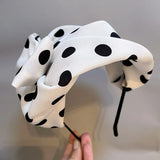 Daiiibabyyy  Polka Dot Hair Clip Half Headband French Retro Headband Hair Accessories for Women Beret Hair Accessory