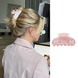 Daiiibabyyy  Blue Butterfly Hair Claw Clips for Women Medium Acrylic Jaw Clips Romantic Floral Moon Rhinestone Hair Accessories Elegant Gift