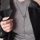 Daiiibabyyy  1pc Magnetic OT-Clasp Tassel Layered Pendant Necklace Adjustable Length Minimalist Luxury Women's Layering Necklace