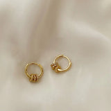Daiiibabyyy  Kaitin Trendy Gold Plated Geometric Gear Shape Circle Hoop Earrings for Women Girl Fashion Zircon Jewelry Buckle Type