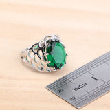 Daiiibabyyy 925 Silver Bridal Green Zircon Jewelry Sets For Women Wedding Earrings Rings Bracelets Pendant Necklace Set