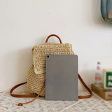Daiiibabyyy  Backpack, Korean Version Woven Bag, Versatile Backpack, Single Shoulder Dual-Use Bag, Beach Bag, Large Capacity Woven Backpack