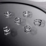 Daiiibabyyy 2PCS Stainless Steel Minimal Wave Hoop Earrings New Crystal Zirconia Small Huggie Thin Cartilage Earring Piercing Jewelry