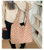 Daiiibabyyy  Korean Women Fashion Grunge Fur Bag Vintage All Match Streetwear Ins Handbags Casual Y2k Aesthetic Trendy Shoulder Underarm Bags