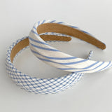 Daiiibabyyy  1PC Blue White Striped & Plaid Headband, Retro Twisted Hair Hoop, Fashion Women Face Slimming Hair Accessories For Daily Styling