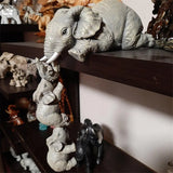 Daiiibabyyy 3Pcs Resin Elephant Baby Doll, Handicraft Decoration, Home Decor Gift, Decorative Figurines, Miniatures Accessories, Cute