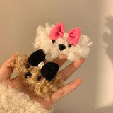 DAIIIBABYYY  -  Cute Plush Bow Dog Hair Clip Women's Winter bangs Side BB Clip Plush Hair Clip Children's Headwear Hair Accessories