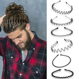 Daiiibabyyy  Fashion Wave Hairband for Mens Women Unisex Black Wavy Hair Head Hoop Band Sports Headband Hairband Hair Accessories Gifts