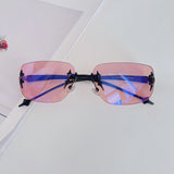 Daiiibabyyy  Y2K Stylish Rimless Sunglasses for Women Future Technology Sense Sun Glasses for Woman Korean Style Man Sun Glass