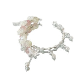 Daiiibabyyy  New Sakura Butterfly Glass Bracelet Women New Chinese Style Versatile Super Fairy Bracelet Niche Design