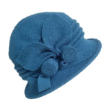 Daiiibabyyy  100% wool Hats Middle aged Women Fedora Hat Floral Wool Mom Hats For Winter And Autumn