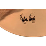 Daiiibabyyy  luxury earrings big brand Bowknot Pearl Earrings New Retro ear accessories Autumn and Winter Versatile Sweet earrings