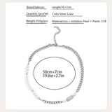 DAIIIBABYYY  -  Hip Hop Asymmetric Curb Cuban Link Chain Necklace For Men Classic Imitation Pearl Beaded Collar High Quality Neo-gothic Jewelry
