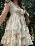 Daiiibabyyy  Japanese Vintage Sweet Elegant Summer Dress Women Y2k Chic Design Kawaii Dress Harajuku Aesthetic Casual Lovely Retro Outfit New