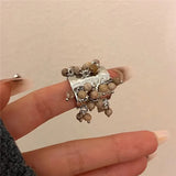 DAIIIBABYYY  -  Vintage Natural Stone Malachite Glass Multi-pendant High-grade Fringe Open Ring Women's Wedding Party Jewelry