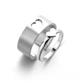 Daiiibabyyy  New Arrival Trendy Stainless Steel Bat Couple Rings for Women Men Punk Opening Hip Hop Rock Finger Jewelry Set Gift Colorfast