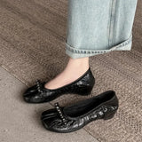 Daiiibabyyy  Ballet Style Vintage Pleated Split Toe Women Pumps Fashion Soft Leather Rivet Bowknot 5CM High Heels Casual Tabi Loafers Shoes