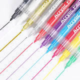 Daiiibabyyy 10 Colors Nail Art Graffiti Pen Acrylic Flower Wave Stripe DIY Painting Gel Polish Nail Brush Abstract Lines Drawing Tools