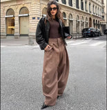 Daiiibabyyy  Tidalyf Pants Women's Spring New Fashion High Waist Pants Chic Youth Office Pants Street Elegant Holiday Spring Pantss