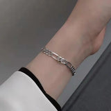 Daiiibabyyy  Y2K Metal Crystal Heart Wide Bracelets for Men Women Punk Silver Color Bracelets Adjustable Wrist Belt Buckle Cuff Bangle Party