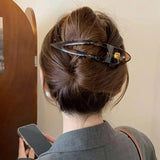 Daiiibabyyy  New Fashion Acrylic Duckbill Hair Claw Barrettes Leopard Printed Hair Clips Hair Accessories for Women Hairpin Ponytail Headwear