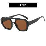 Daiiibabyyy  Unisex Sunglasses European American Double Beam Irregular New Retro High Quality Luxury Brand Personalized Popular Sunglasses