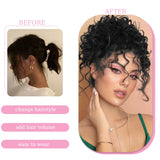 Daiiibabyyy  Messy Curly Hair Bun Ponytail Extensions Wig Synthetic Curly Wavy Hair Ponytail with Drawstring&Combs for Women Daily Party Wear