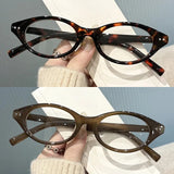 Daiiibabyyy  Small Frame Finished Reading Glasses 0+0.5+1.0+1.5+2.0+2.5+3.0 +3.5 +4.0 Elliptical  Full Frame Anti Blue Light Eyeglass Lenses