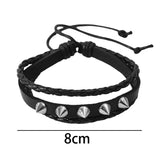 Daiiibabyyy  Vintage Punk PU Leather Rivet Bracelets Fashion Women Men Personality Braid Bracelet Spiked Bangle Y2K Goth Jewelry Accessories