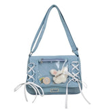 Daiiibabyyy  Dot Print Crossbady Bag Flap Transparent Sac Femme New Lace-up Bow Bolso Sqaure Bolsos De Mujer Underarm  Bags for Woman