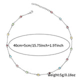 Daiiibabyyy  Romantic Colorful Rhinestones Tassel Necklaces for Women Bohemian Simple Zircon Heart Necklaces Y2K Friendship Jewelry Gifts