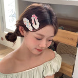 DAIIIBABYYY  -  2pc Fashion Hot Cute Heart Bow Sweetly Hairpin Hair Side Clips for Women Girls Child Gift Hair Accessories Headwear Ornament