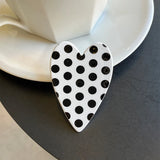 Daiiibabyyy  Blue Striped Hair Spring Clip Square Heart Acetate Hairpin Cute Black White Polka Dot Side Hair Clips Vintage Hair Accessories
