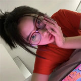 DAIIIBABYYY  -  Women's Red Retro Eyeglass Square Oval Frame Glasses Clear Blue Light Blocking Computer Reading Eyewears Vintage Goggles Glass