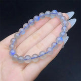 DAIIIBABYYY  -  8MM Natural Gray Moon Stone Bracelet Gemstone Crystal Jewelry For Women Healing Bohemia Holiday Gift 1pcs